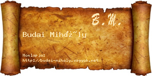 Budai Mihály névjegykártya