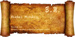 Budai Mihály névjegykártya